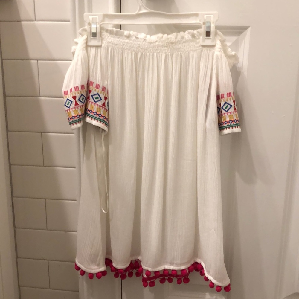 Dressy off the shoulder strapless shirt